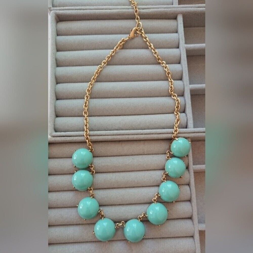 J. CREW turquoise glass chocker necklace